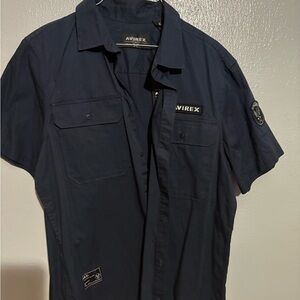 Avirex Men's Navy Button-Down Shirt